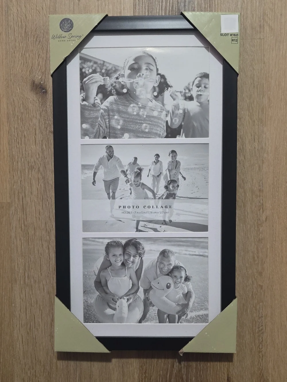 Black Photo Collage Frame - 3-Opening Vertical